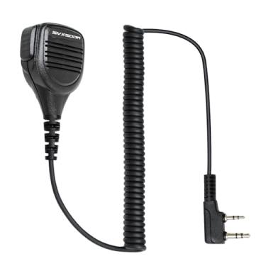 Imagem de Alto-falante Walkie Talkie de 2 pinos, microfone de lapela e ombro, microfone de mão compatível com Baofeng Retevis Kenwood Arcshell Samcom rt22 uv5r retc15 uv-17r h-777s h-777 bf-f8hp fpcn30a rt21