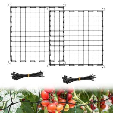 Imagem de Rede de treliça de 4 x 1 m, 2 pacotes de redes com 8 ganchos, rede elástica resistente para jardinagem e horticultura de pepino, acessórios de barraca de cultivo