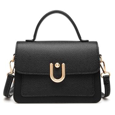 Imagem de NGGU Bolsa feminina com alça superior - bolsa transversal pequena com alça ajustável, mini bolsa de alça superior, 03 Preto