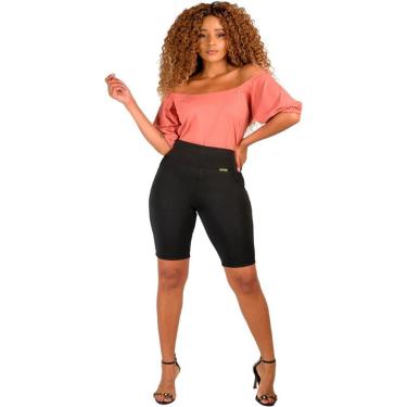 Imagem de Bermuda com Bolsos Neoprene Feminina Cintura Média Catwalk-Feminino