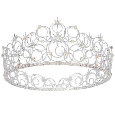 Imagem de Tihebax Coroa Glinda para mulheres, tiaras de cristal femininas coroa de princesa prata para acessórios de fantasia perversa, casamento, formatura, lembrancinhas de festa de aniversário