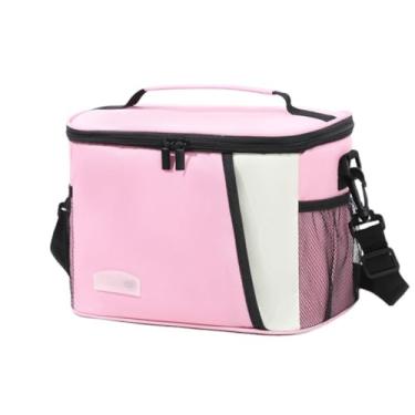 Imagem de Bolsa Térmica para Comidas e Lanches – Alça de Mão e Ombro, Mantém Frio ou Quente (Rosa)