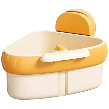 Imagem de Coador de pia de canto coletor de resíduos de alimentos para pia, 2025 novo cesto de escorredor de pia com ventosa atualizada, cesta de filtro de pia de despejo automático (amarelo)