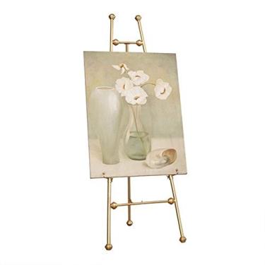 Imagem de Suporte de moldura de ferro interno para tripé, cavalete de pintura a óleo de chão de metal, arte escolar, sala de aula, suporte de exibição de pintura portátil, ângulo e altura ajustáveis, ouro - 45