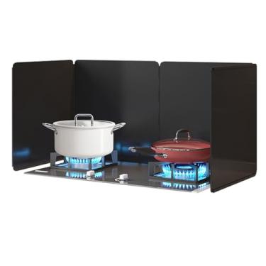 Imagem de Protetor contra respingos de óleo de aço inoxidável dobrável de 2 lados, ferramenta de cozinha à prova de respingos de óleo de fritura, protetor de respingos de 4 lados, para fogão e frigideira, fácil