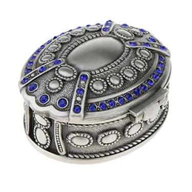 Imagem de Caixa de joias de liga metálica vintage anel bugiganga caixa de presente de Natal aniversário colar caixa de presente coleção