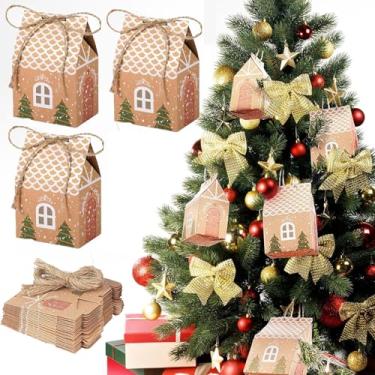 Imagem de 24 sacos de embrulho de presente, mini caixas de lembrancinhas de festa de Natal, pequenas caixas de presente de Natal, lembrancinhas de festa