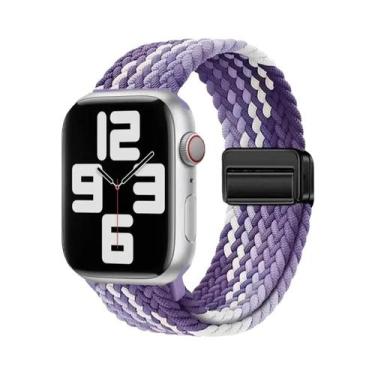 Imagem de Pulseira De Nylon Trançada Compatível Com Apple Watch Series S10 46mm 
