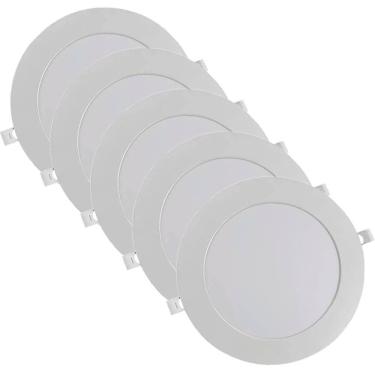 Imagem de Kit 5 Luminária Plafon Led Redondo Embutir 18W 3000K - Noll