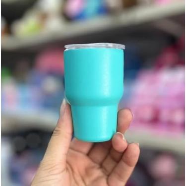 Imagem de Mini Copo Térmico de Aço Inox p/Bebidas Quentes e Frias (Verde Tiffany)