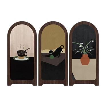 Imagem de BLWOTMOR Decorativo de Mesa, Mini Dobrável, Ornamento com 3 Painéis, Divisória para Escritório, Lareira, Decoração de Casa, Presentes de Boas-vin, Style B, Tamanho real