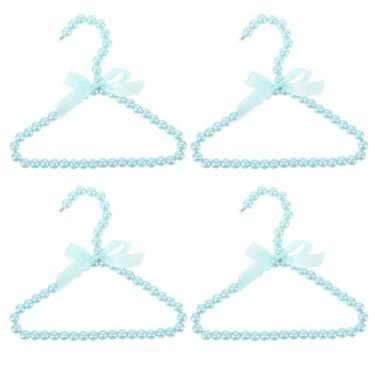 Imagem de SOIMISS 4 mini cabides de pérolas para animais de estimação, cabides de roupas para cães pequenos com fita, organizador de roupas de animais de plástico e metal para casa, loja de animais de estimação