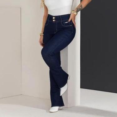 Imagem de Calça Feminina Jeans Boot Cut Cintura Alta-Feminino