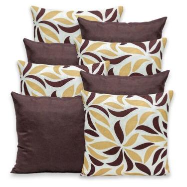 Imagem de Kit 8 Capas de Almofada com Zíper Gorgurinho 40x40cm Lisa e Estampada 