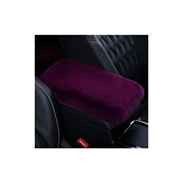 Imagem de HGTRH 32 x 20 cm, almofada de cobertura de console central automotiva de pelúcia, almofada de apoio de braço macia e de suporte, capa de caixa de apoio de braço automático, almofada universal de apoio