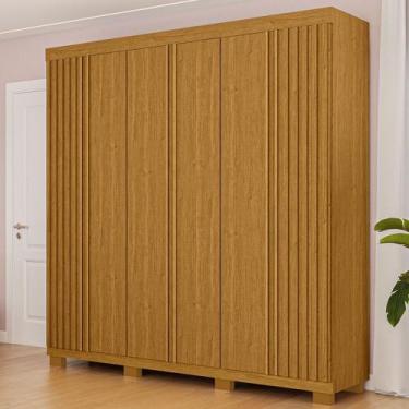 Imagem de Guarda-Roupa Casal Eliza 6 Portas Ripadas 6 Gavetas 100% Mdf Flex Cina