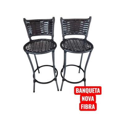 Imagem de Kit com 2 unidades Banquetas balcão Nova fibra cozinha sala bar laser 