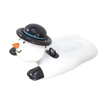 Imagem de simhoa Boia de neve inflável, trenó inflável, brinquedo divertido de inverno com alças, ideal para esquiar ao ar livre.