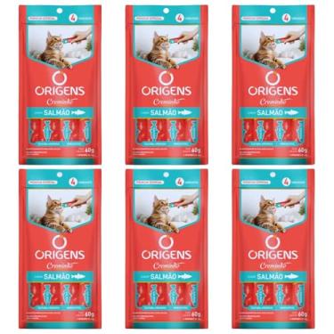 Imagem de Origens Creminho Gatos Salmão 60g 6un Igual Churu Sachê