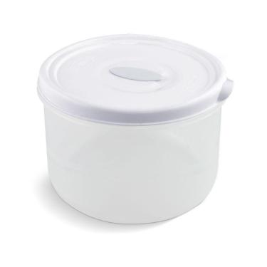 Imagem de Pote Redondo 14cm De Altura Para Micro-ondas E Freezer Com Válvula 3l - Linha Wave Plasvale Branco