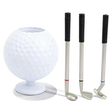 Imagem de Keenso Conjunto de canetas esferográficas, suporte de caneta modelo com 3 peças de canetas esferográficas, mini suporte de caneta esferográfica, presente personalizado, lembrança para homens, pai,