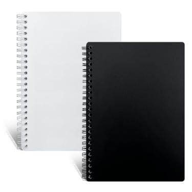 Imagem de Ruatu Pacote com 2 adesivos reutilizáveis para colecionar álbuns, organizador de adesivos, livro com 30 + 30 folhas, papel de liberação em branco, caderno A5 (preto + transparente)