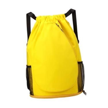 Imagem de oshhni Mochila de tênis, bolsa de badminton, presente versátil com alças de ombro ajustáveis, mochila esportiva para tênis, basquete, academia e atividades, Amarelo