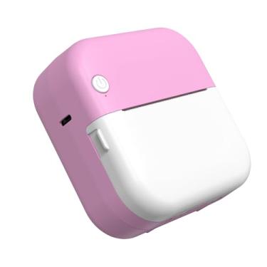 Imagem de Yihou Impressora portátil mini impressora térmica de bolso Bluetooth sem fio para fotos, diário de estudo, trabalho com 1 rolo de papel, compatível com Android iOS rosa
