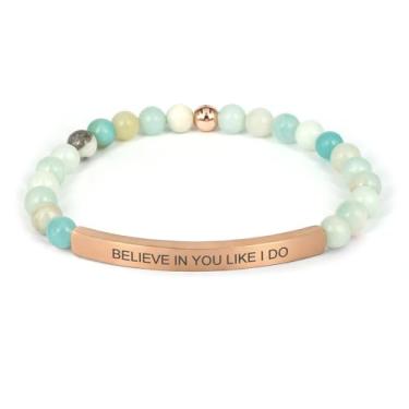 Imagem de cusurlove Pulseira Cristã Inspiradora para Mulheres, Banhado a Ouro 18 K, Biblia Versículo com Contas Amazonita, Presente de Fé Religiosa para Mãe, Filha, Irmã, Amiga, Medium, Pedra Aço inoxidável