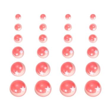 Imagem de PATIKIL 24 peças de olhos de cabochão lua, 4/5/6/8/10/12 mm estrela de vidro cabochão boneca artesanato olho para fazer bonecas argila crochê animais artesanato faça você mesmo, rosa