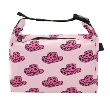 Imagem de Qilmy Lancheira com chapéu de cowboy de vaca, lancheira para mulheres e homens, lancheira isolada reutilizável, à prova de vazamento, com alta capacidade para trabalho, piquenique, acampamento546