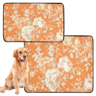 Imagem de CEBUGI Almofadas de xixi laváveis para cães, pacote com 2, almofadas impermeáveis para filhotes de cachorro, antiderrapante, à prova de vazamento, para cama de cercadinho, cama vintage