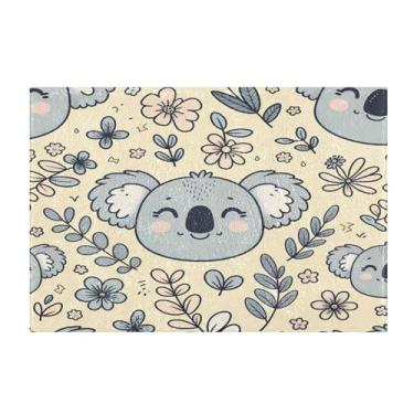 Imagem de Burbuja Tapete de banho Koala, tapete de banheiro absorvente extra macio com suporte antiderrapante para banheiro, banheira, chuveiro, 40 x 61 cm