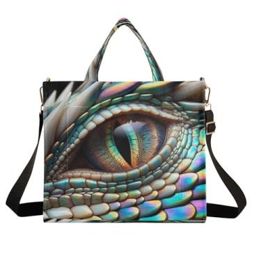 Imagem de Burbuja Sacola feminina iridescente olho de dragão de veludo cotelê, bolsa tiracolo para compras, trabalho, viagens, C85, Small