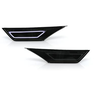 Imagem de DEPO 911 Barra de luz LED branca estilo Carrera Smoke Front Bumper Side Marker Compatível com Honda Civic Coupe Sedan Hatchback 2016-2021 todos os modelos