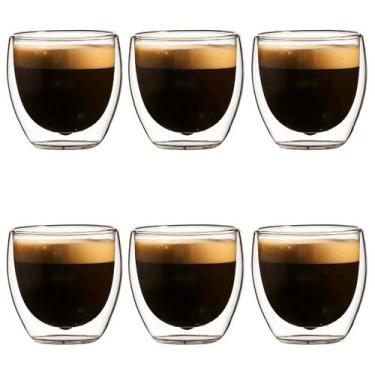 Imagem de Copo de Vidro Duplo 250ml Parede Dupla para Chá Café Expresso Suco Cap
