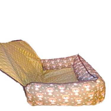 Imagem de Cama Pet Veicular com Zíper Lavável, Protetor de Banco para Carro, Avelã, Banco Traseiro, 70x54x20cm, Microfibra Impermeável