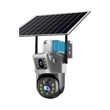 Imagem de Câmera IP Solar 4K WiFi Para Exterior V380 pro 8MP Lentes Duplas Visão