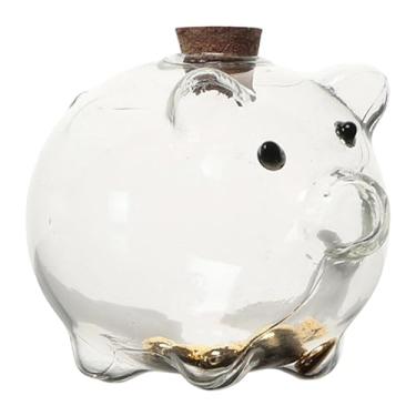 Imagem de Ｂｅｓｇａ Cofrinho de Porquinho de Vidro, Caixa de Economia Colecionável, Organizador de Mesa para Sala de Estar, Natal, Aniversário Infantil e Festas, Transparente 5x6cm