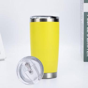 Imagem de CWPJUNDGP Caneca de carro de aço inoxidável de 590 ml, caneca de carro de camada dupla, isolamento térmico, isolamento térmico, copo mestre de gelo, grande capacidade