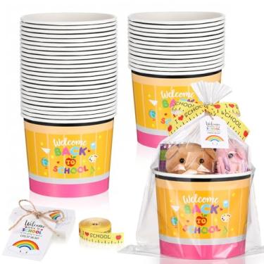 Imagem de Honeydak 24 conjuntos de presentes de volta às aulas para estudantes, incluindo cestas de presente vazias, sacos de fita e etiquetas, cesta de petiscos vazia para encher conjuntos, caixa de doces do