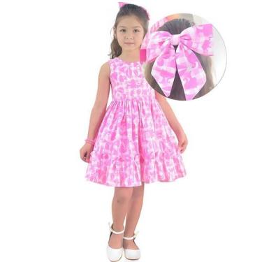 Imagem de Vestido Festa Infantil Mini Fashionista + Laço - Vários Temas - Pronta