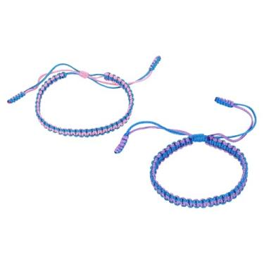 Imagem de PATIKIL Pulseiras trançadas feitas à mão, pulseiras de corda trançada ajustáveis, pulseiras tibetanas de proteção da sorte, One Size, Nylon, Sem Pedra Preciosa