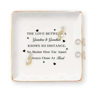 Imagem de Presentes de avó de netos - presentes para avó anel de cerâmica bandeja de joias prato de joias aniversário dia das mães dia dos namorados presente de Natal para avó netas