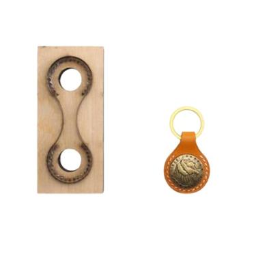 Imagem de YJIUYUANQ DIY chaveiro decoração de couro perfurador de corte, cortador de corte artesanal, ferramenta de perfuração de aço de liga de estampagem modelo de gravação