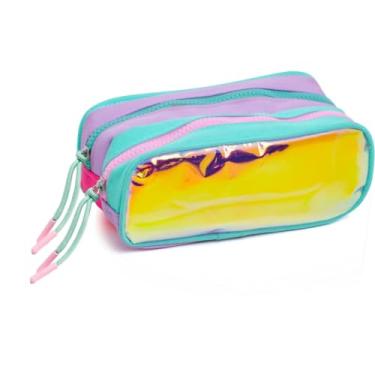 Imagem de Estojo Escolar KIT Mixed – Retangular, Compartimento Duplo e Zíper Reforçado - Ideal para Canetas, Lapis e Material Escolar.