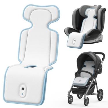 Imagem de AMACOOL Almofada de resfriamento para carrinho de bebê, almofada térmica respirável e ajustável com 2 ventoinhas embutidas, ventilação máxima de 10 H, almofada de resfriamento de assento de carro