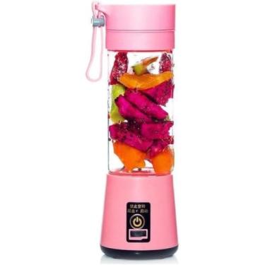 Imagem de Mini Liquidificador Portátil Shake Suco Juice Cup 6 Laminas Cor Rosa