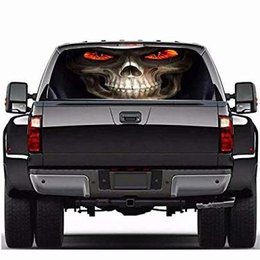 Imagem de Adesivo de Carro Grim Reaper Gráfico para Janela Traseira Decal Caminhão SUV - Decoração Veículo Estilosa Autoadesiva PVC Premium -Protetora Flexível Instalação Fácil Descolar Design Atraente e Durado