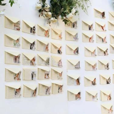 Imagem de FineCheer Pacote com 48 envelopes A6 com cartões e clipe dourado cartolina de 10 x 15 cm e clipe dourado para cartões comemorativos, casamento, aniversário, convites, chás de bebê (branco)